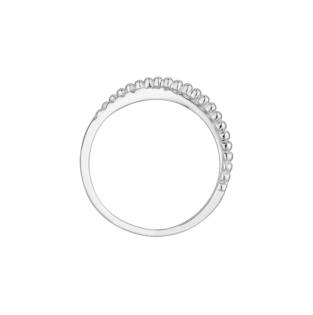 Argento Silver Crisscross Beaded Ring