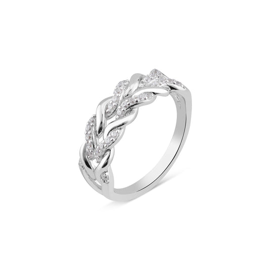 Argento Silver Pavé Chunky Chain Ring
