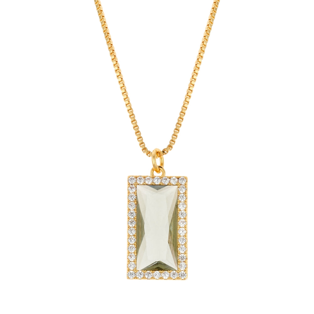 August Woods Gold Tourmaline Baguette Cut Statement Necklace