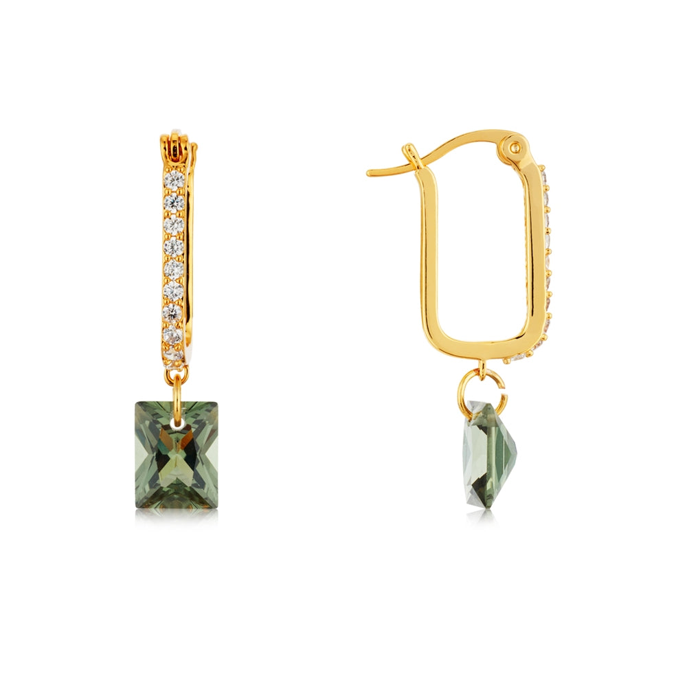 August Woods Gold Tourmaline Crystal Hoop Earring