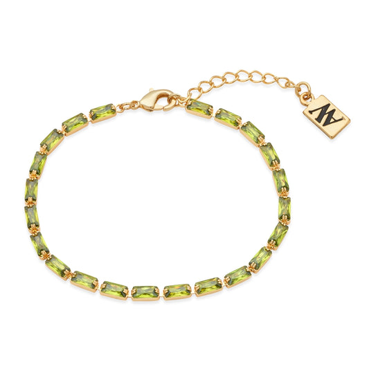 August Woods Gold Tourmaline Crystal Tennis Bracelet