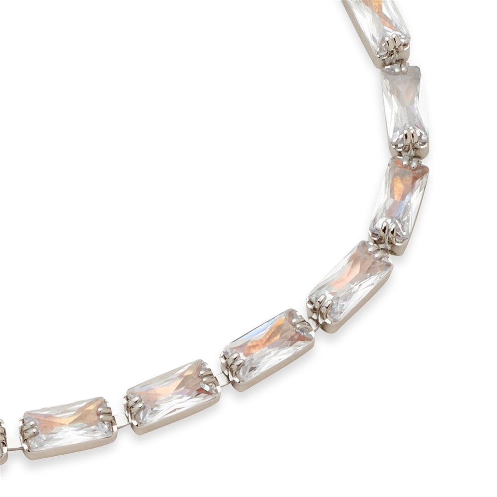 August Woods Silver Clear Crystal Tennis Bracelet