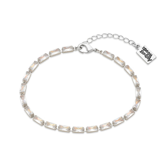 August Woods Silver Clear Crystal Tennis Bracelet