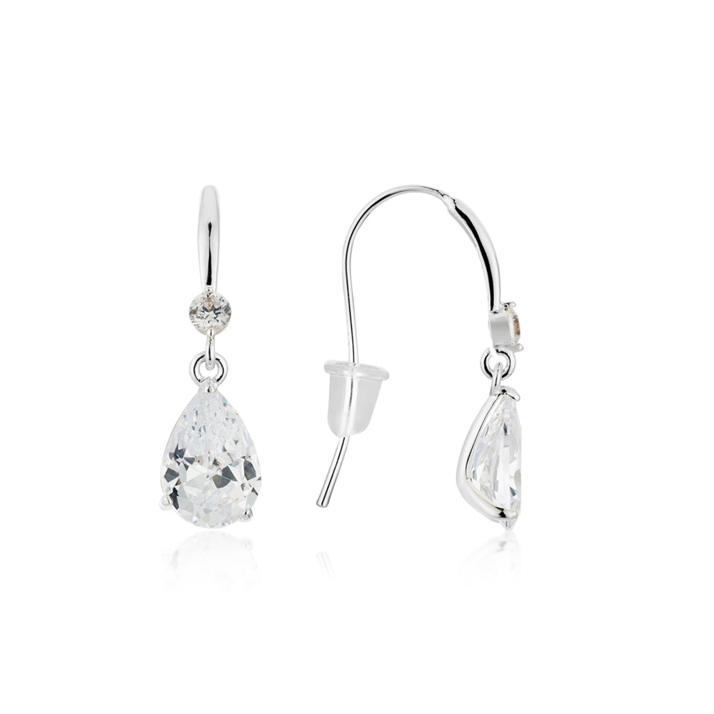 August Woods Silver Classic Teardrop Earrings