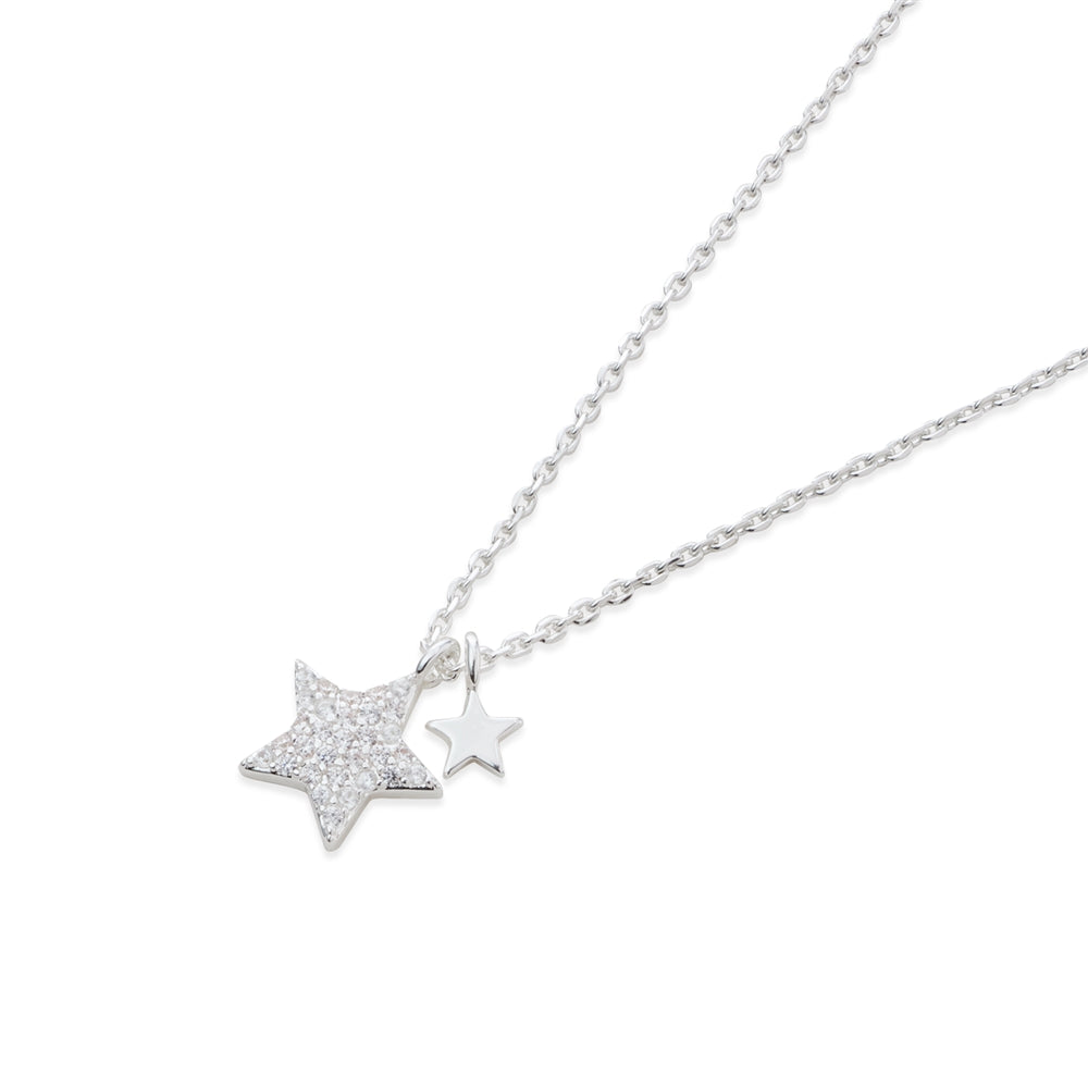 August Woods Silver Crystal Star Pendant Necklace