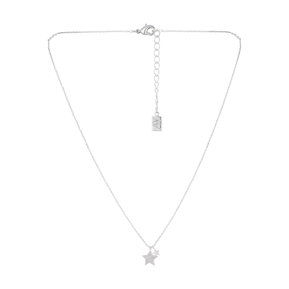 August Woods Silver Crystal Star Pendant Necklace