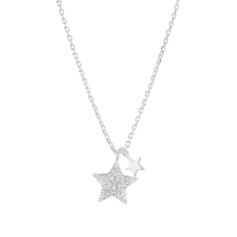 August Woods Silver Crystal Star Pendant Necklace