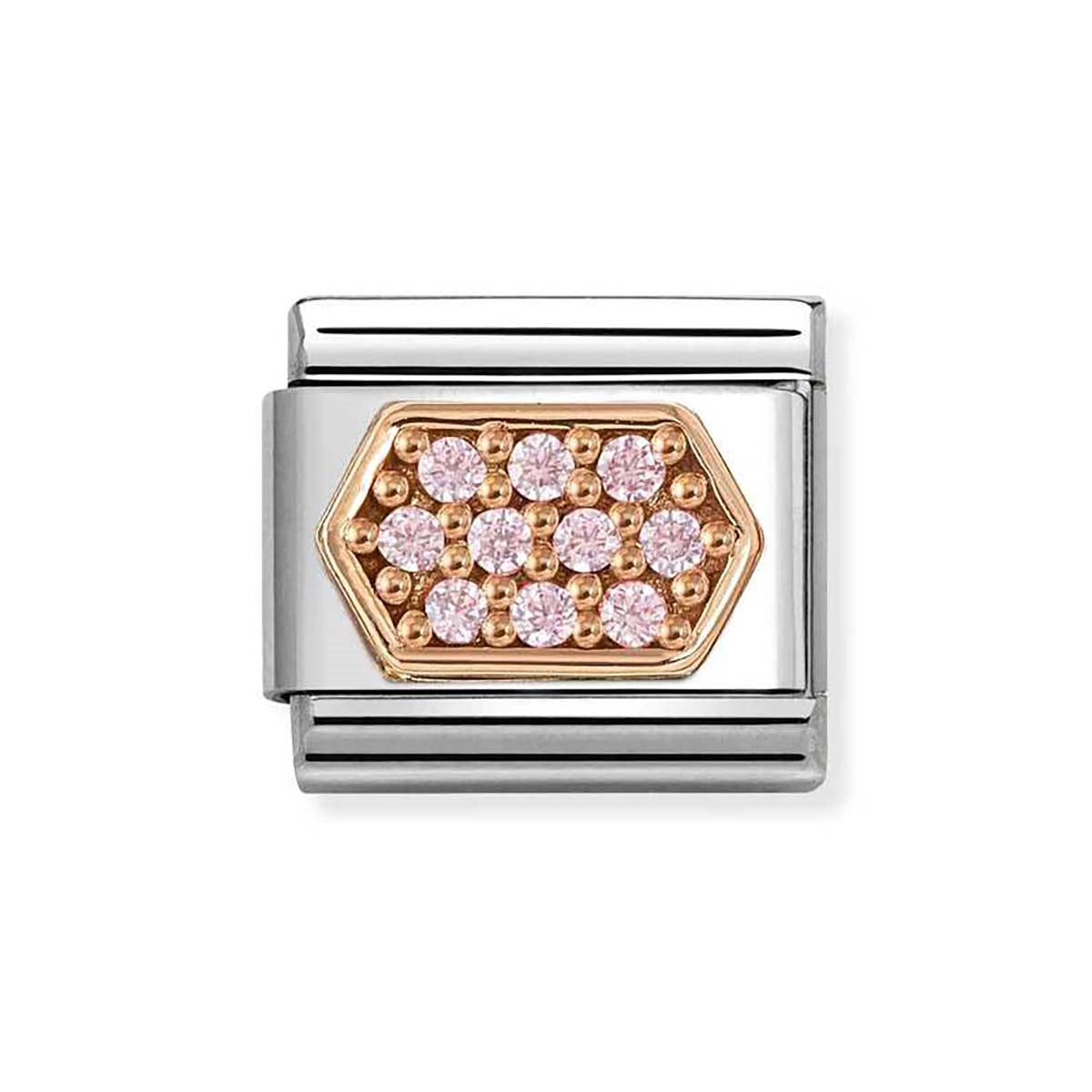 Nomination Rose Gold Pink Crystal Hexagon Charm