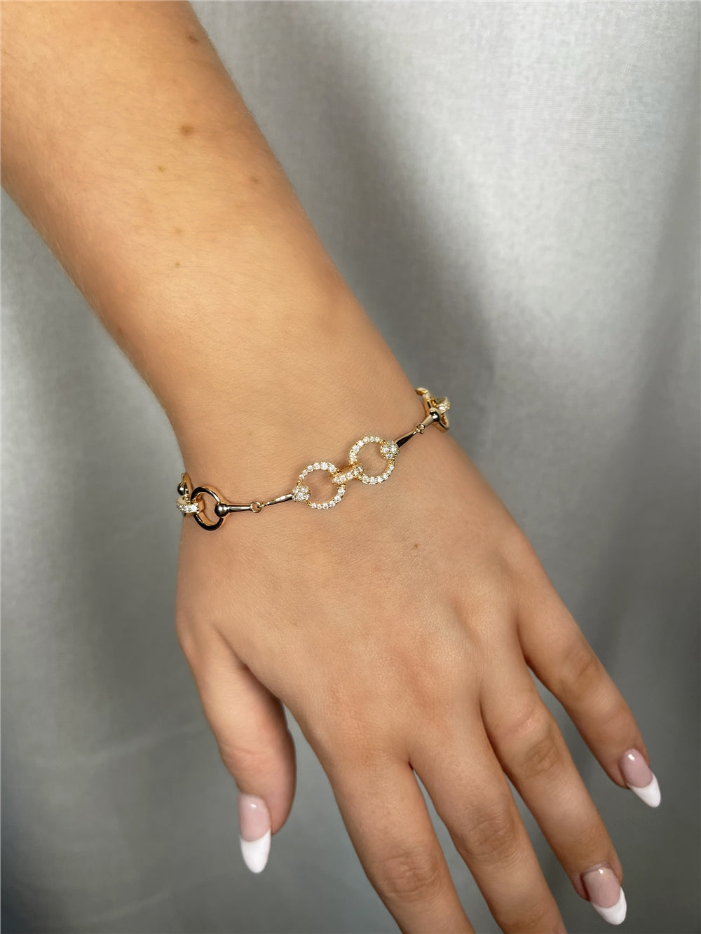 August Woods Gold Circle Crystal Link Bracelet