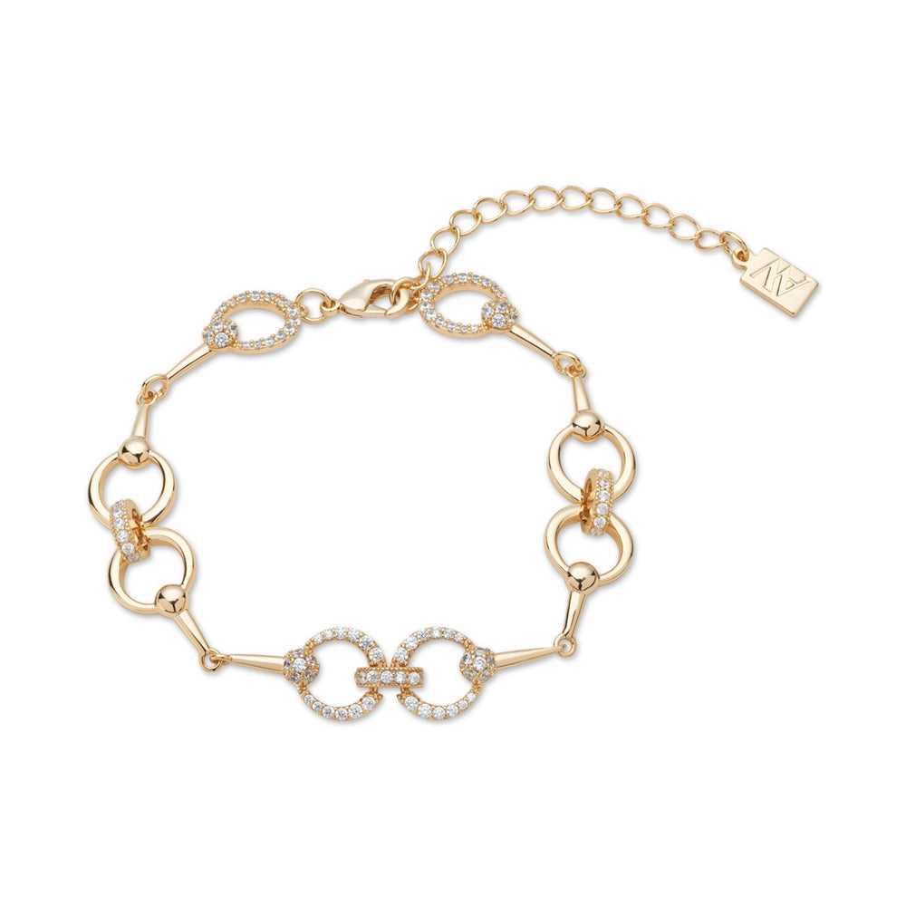 August Woods Gold Circle Crystal Link Bracelet