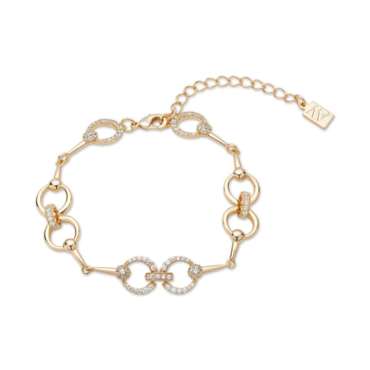 August Woods Gold Circle Crystal Link Bracelet
