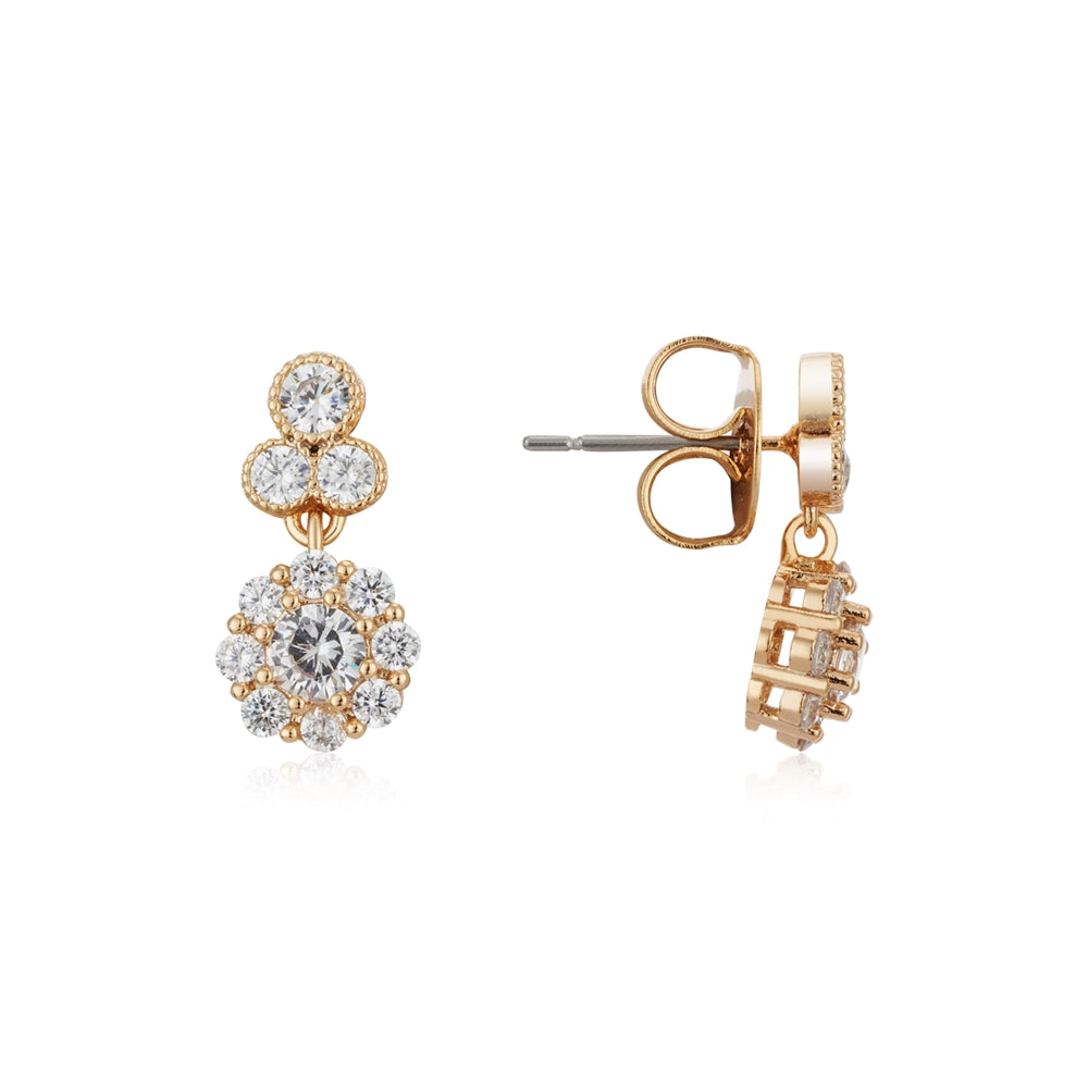 August Woods Gold Pave Crystal Stud Earrings