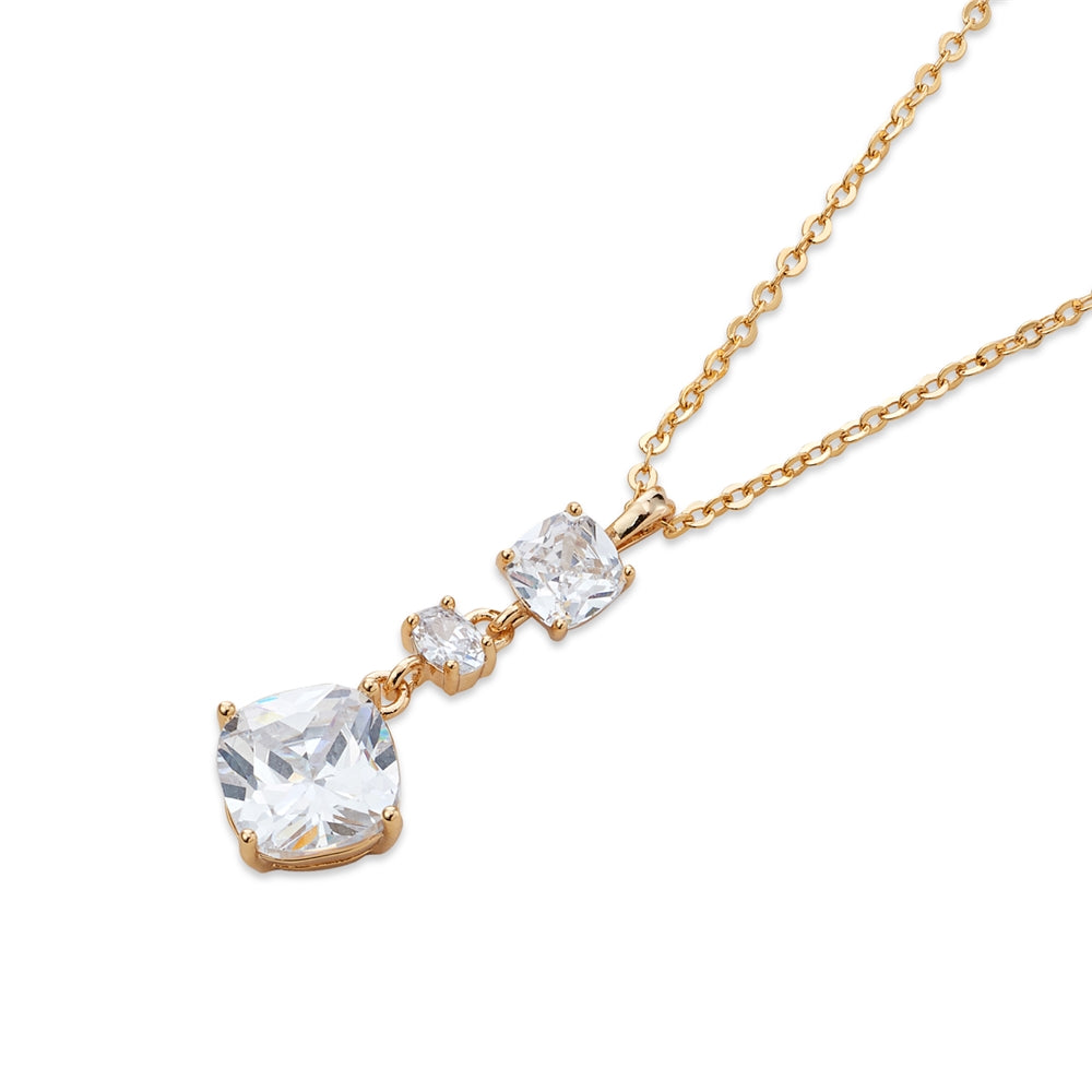 August Woods Gold Solitaire Drop Necklace