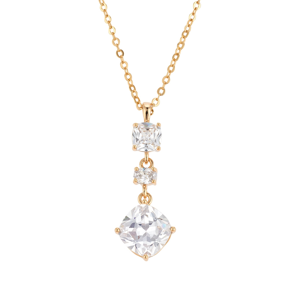 August Woods Gold Solitaire Drop Necklace
