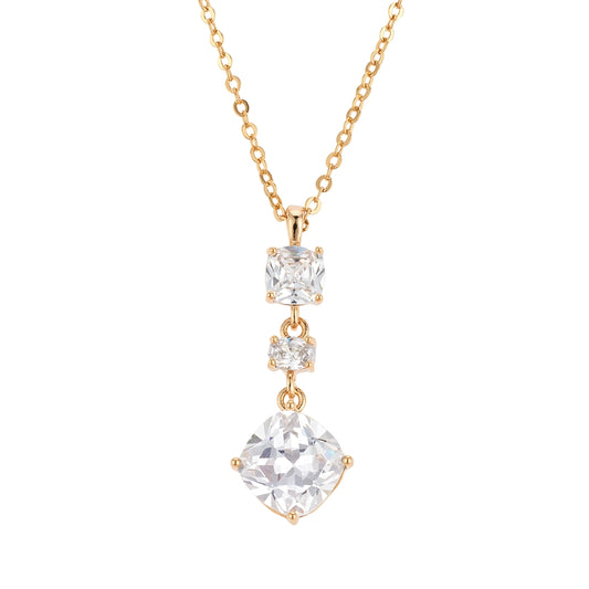 August Woods Gold Solitaire Drop Necklace
