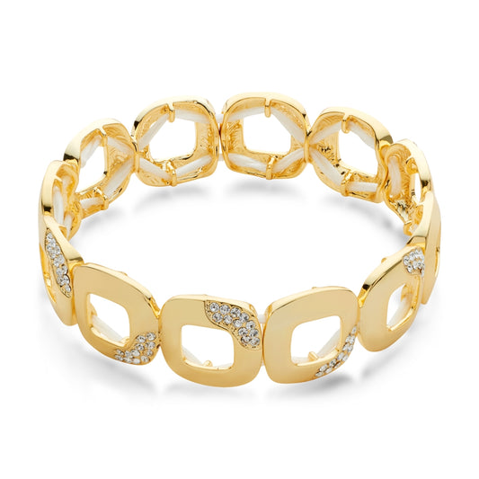 August Woods Gold Open Square Sparkle Bracelet