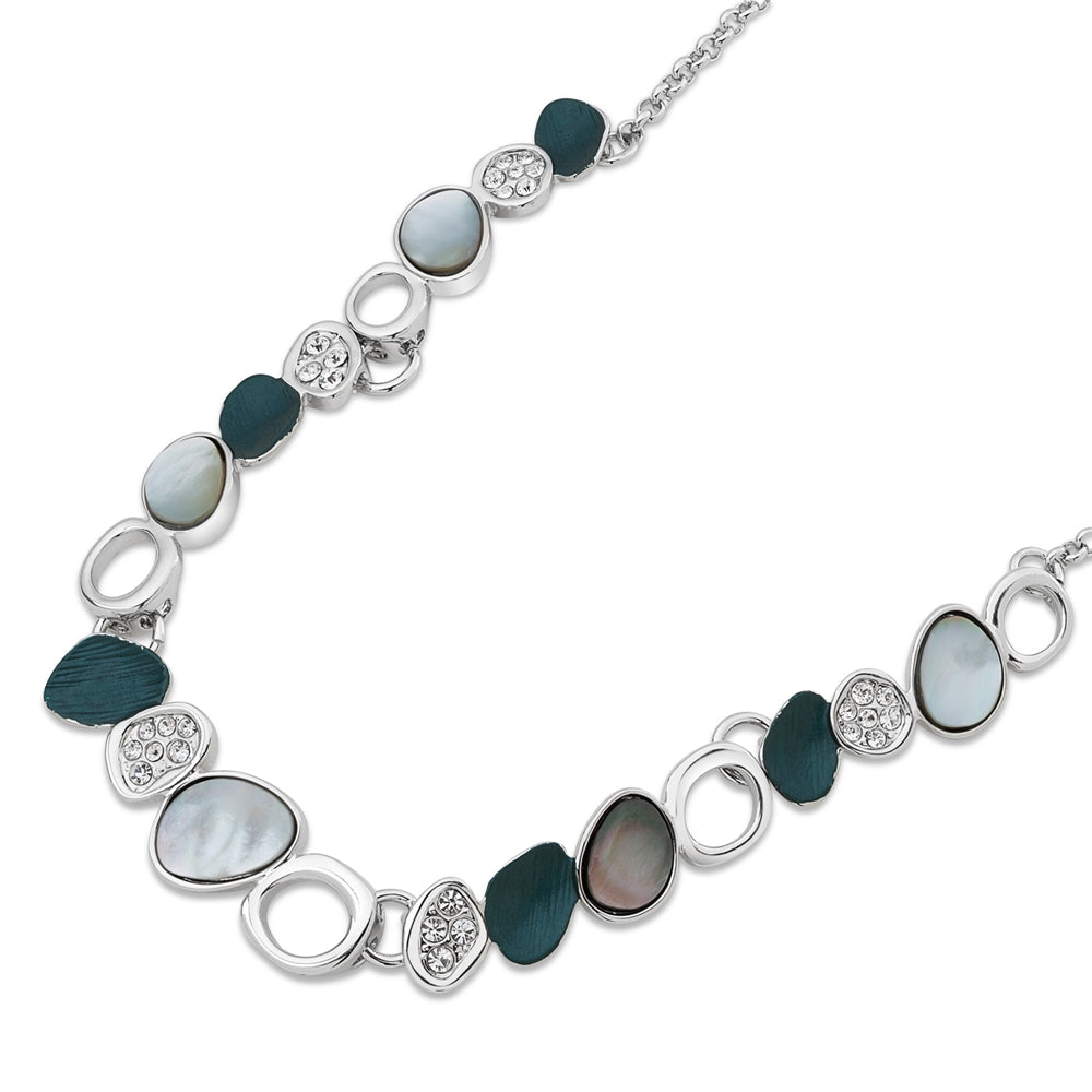 August Woods Silver and Grey Shell Statement Necklace
