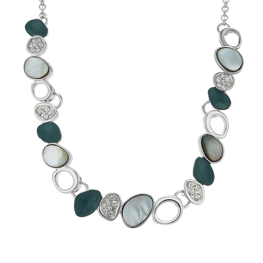 August Woods Silver and Grey Shell Statement Necklace