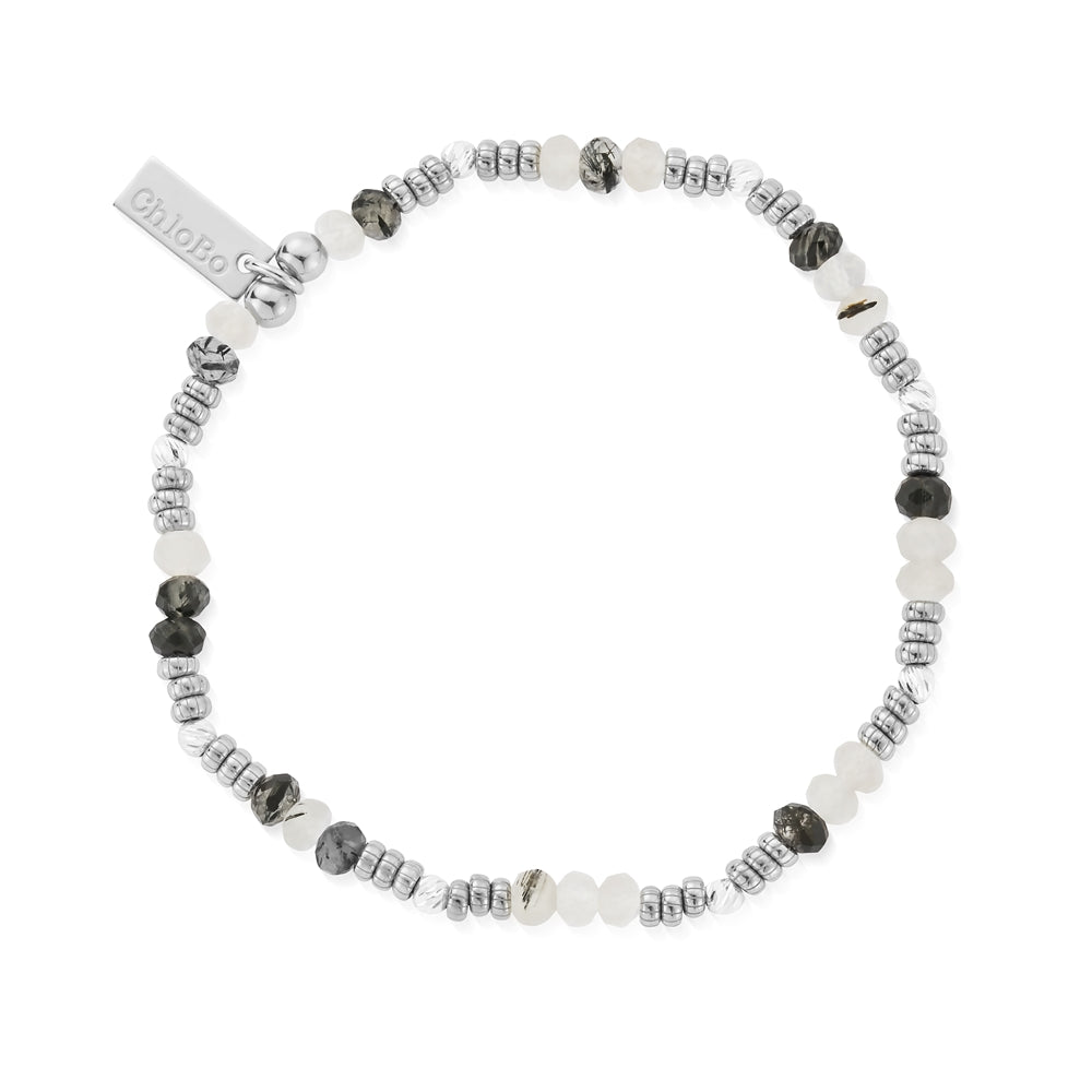 ChloBo Silver Stone of Empowerment Black Rutilated Quartz Bracelet