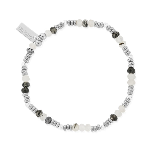 ChloBo Silver Stone of Empowerment Black Rutilated Quartz Bracelet