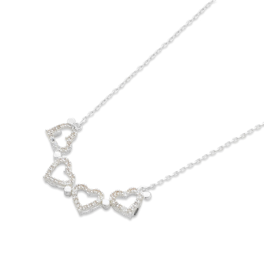 August Woods Silver Heart Clover Connect Necklace