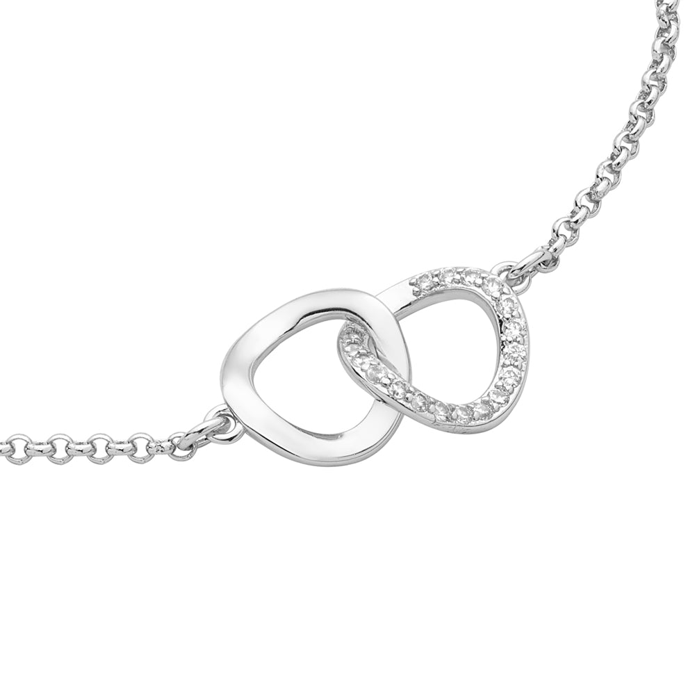 August Woods Silver Intertwined Circle Link Bracelet