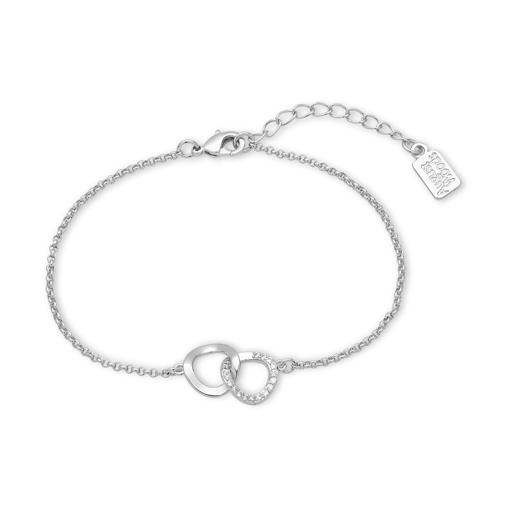 August Woods Silver Intertwined Circle Link Bracelet