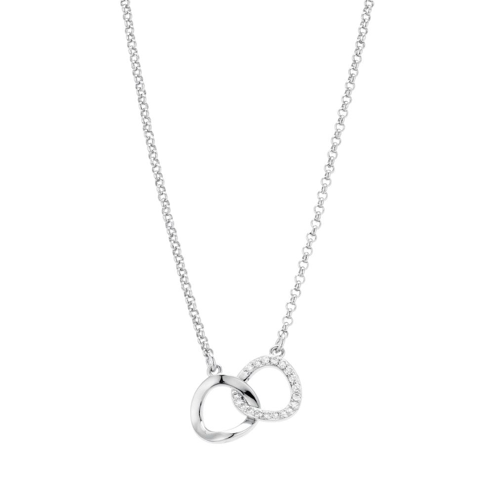 August Woods Silver Intertwined Circle Link Necklace