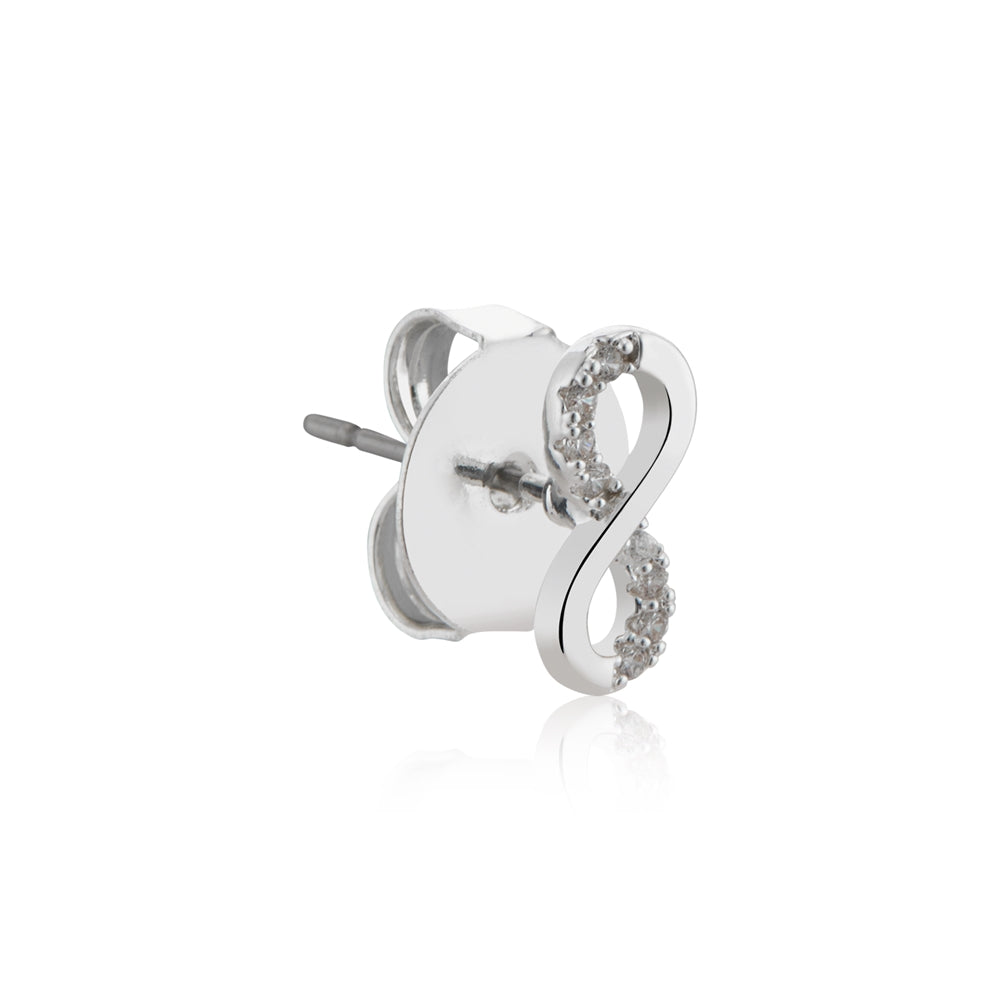 August Woods Silver Classic Infinity Stud Earrings