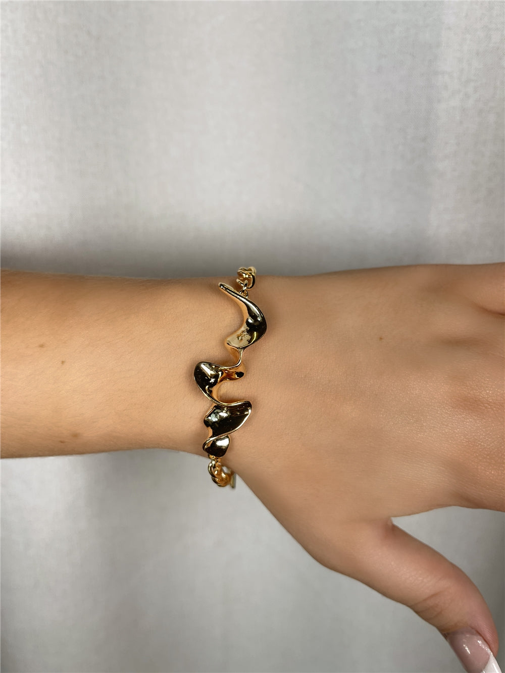 August Woods Gold Statement Wave Bracelet