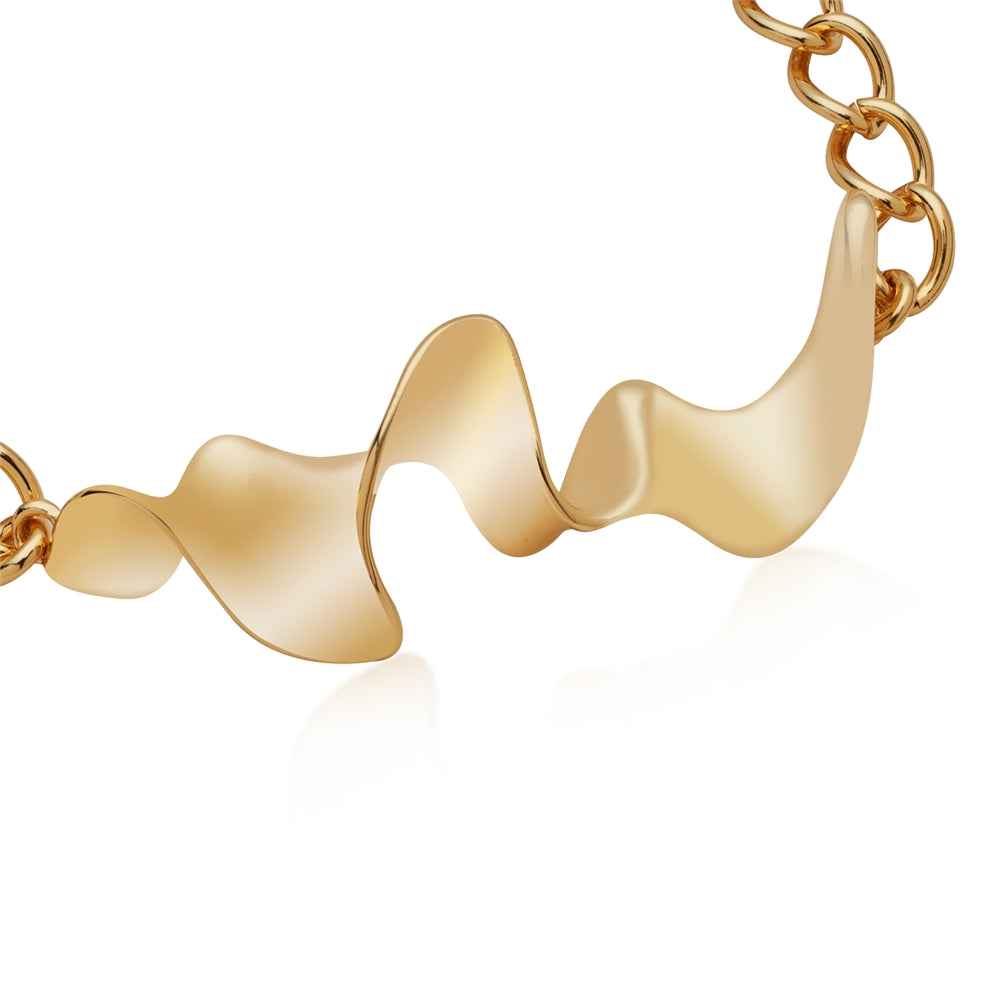 August Woods Gold Statement Wave Bracelet
