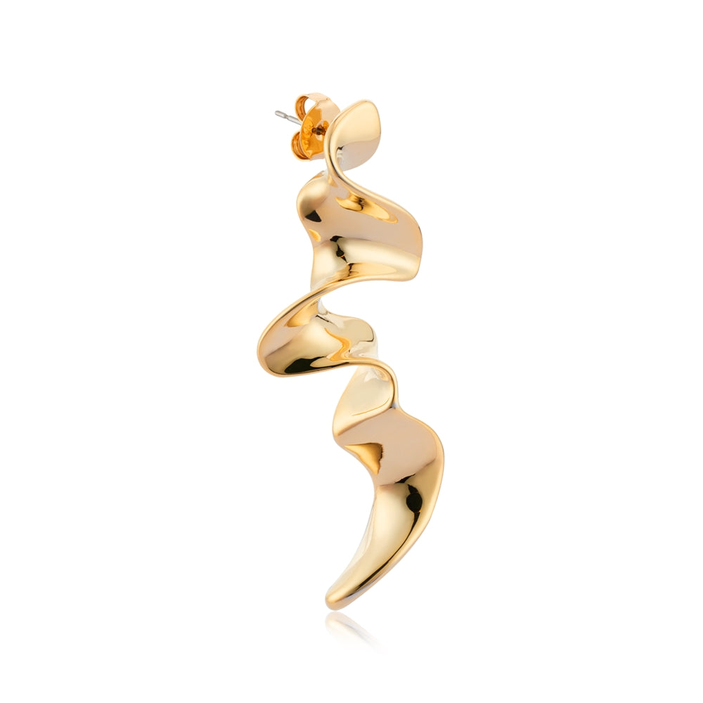 August Woods Gold Statement Wave Drop Earrings