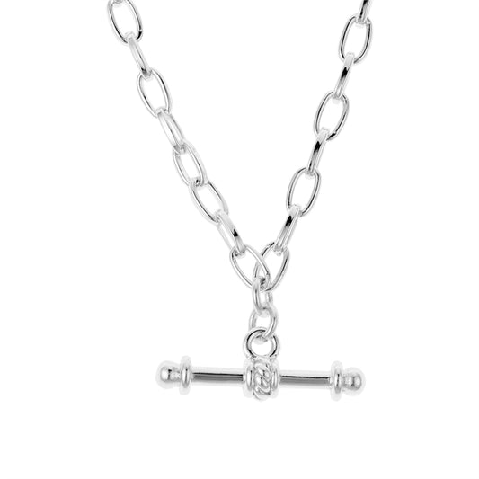 August Woods Silver Classic T-Bar Necklace