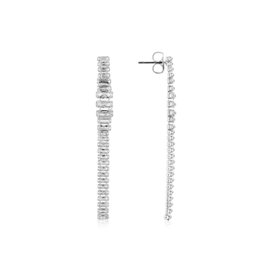 August Woods Silver Snake Chain Crystal Earrings
