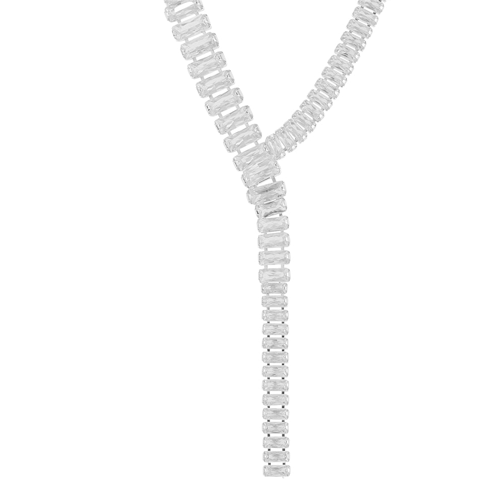 August Woods Silver Snake Chain Y Necklace