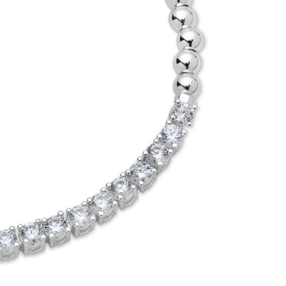 August Woods Silver Ball Crystal Tennis Bracelet