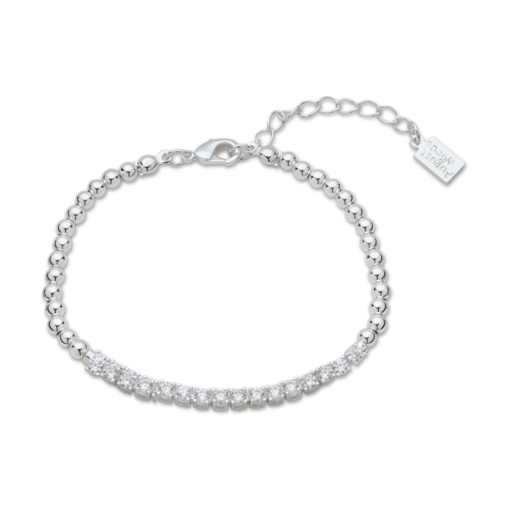 August Woods Silver Ball Crystal Tennis Bracelet