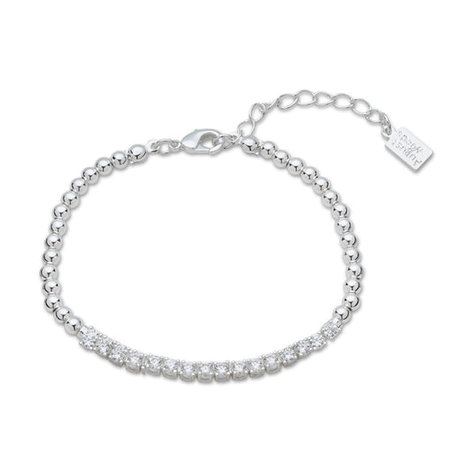 August Woods Silver Ball Crystal Tennis Bracelet