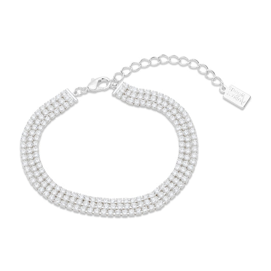 August Woods Silver Triple Tennis Bracelet