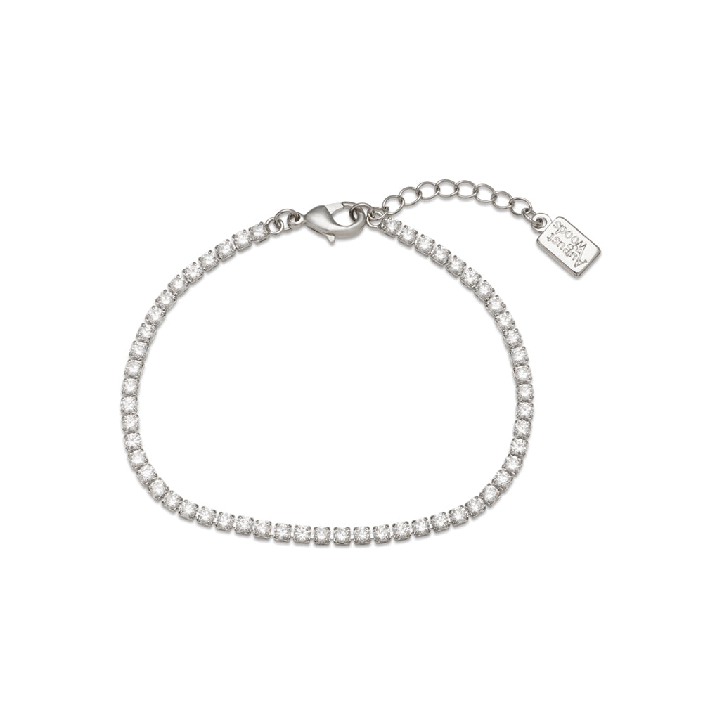 August Woods Silver Crystal Tennis Bracelet