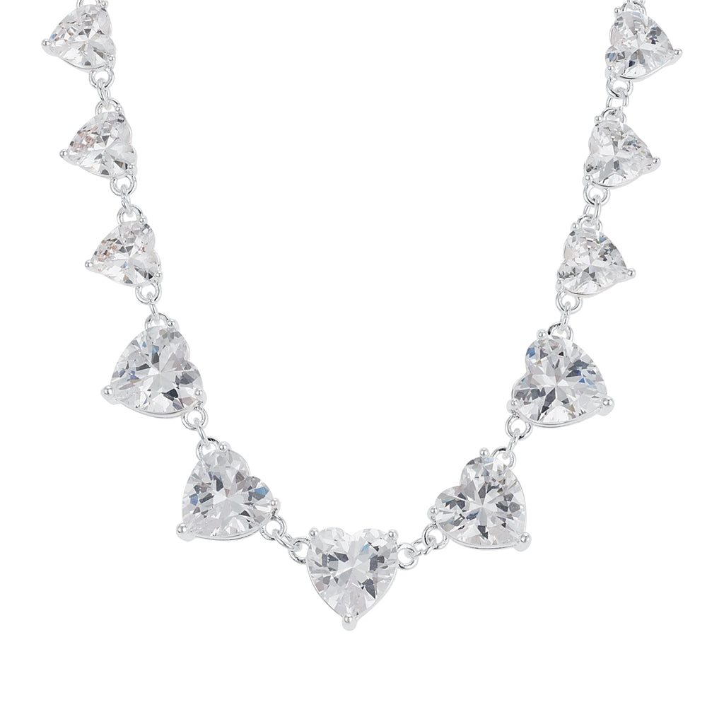 August Woods Silver Statement Heart Necklace