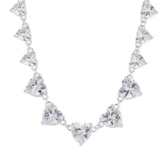 August Woods Silver Statement Heart Necklace