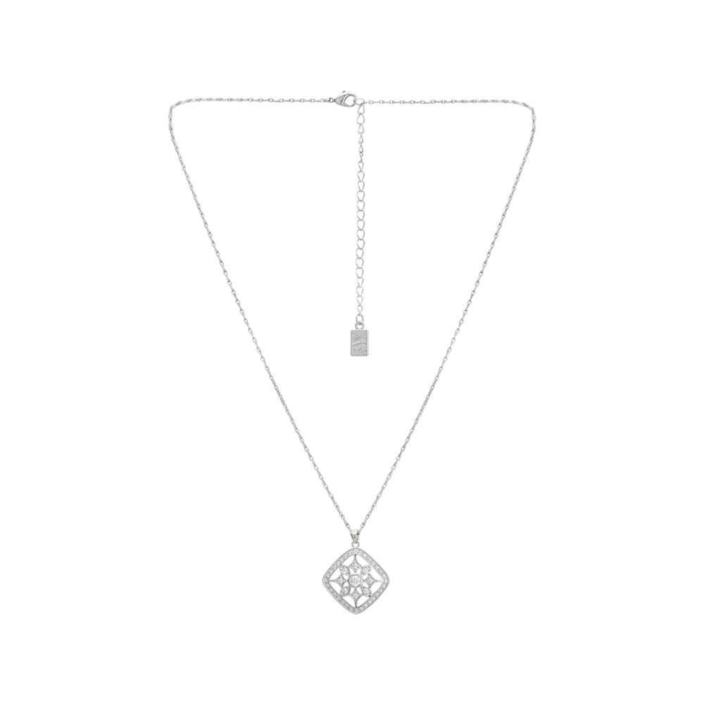 August Woods Silver Crystal Snowflake Pendant Necklace