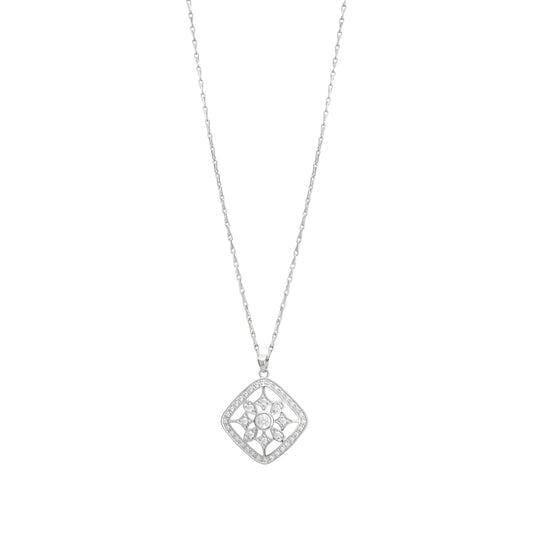 August Woods Silver Crystal Snowflake Pendant Necklace