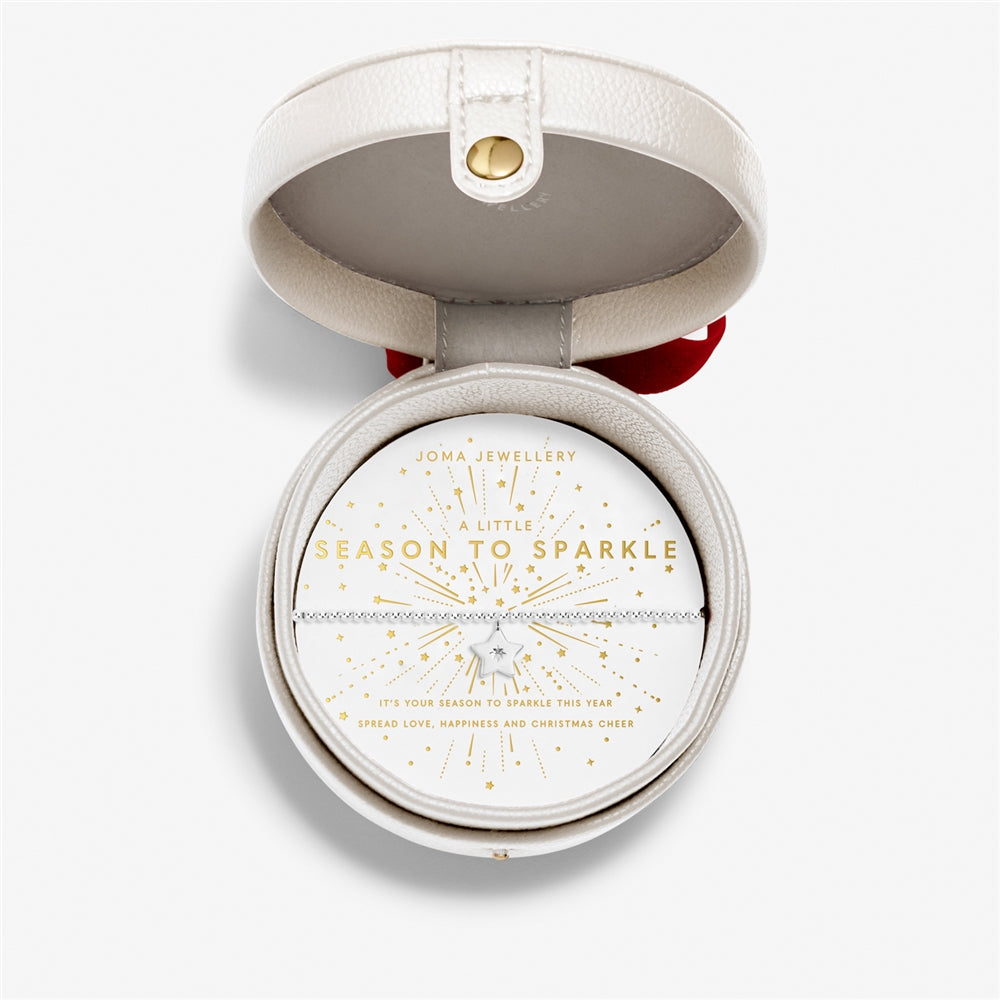 Joma Boxed Christmas Bauble Sparkle Box Star Bracelet