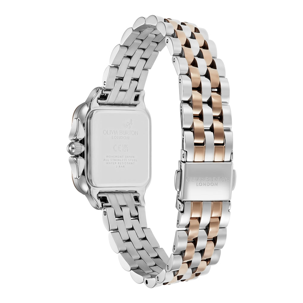 Olivia Burton Grosvenor North Star Silver Rose-Gold Watch