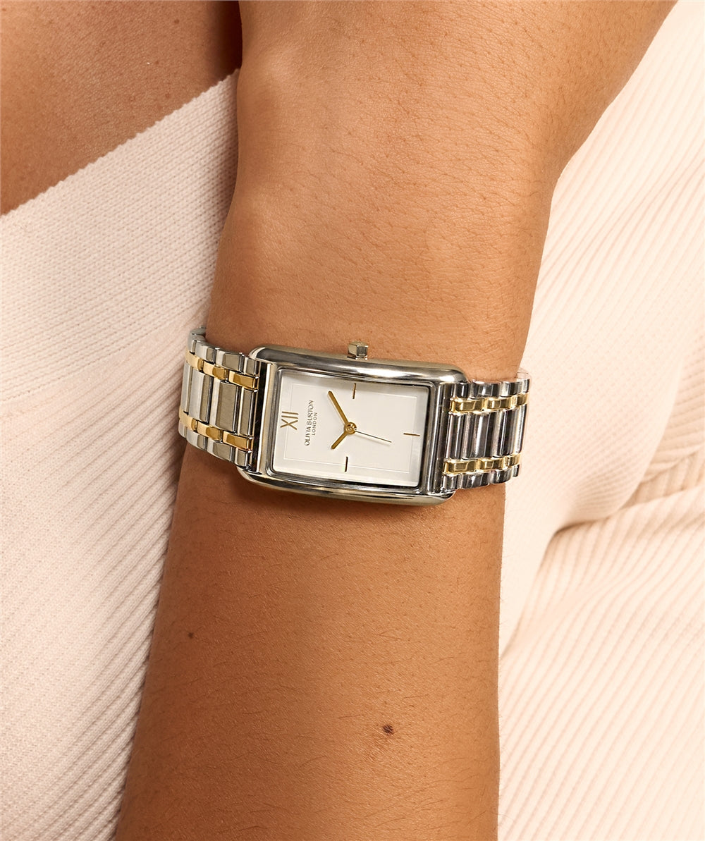 Olivia Burton Grove Silver Gold Watch