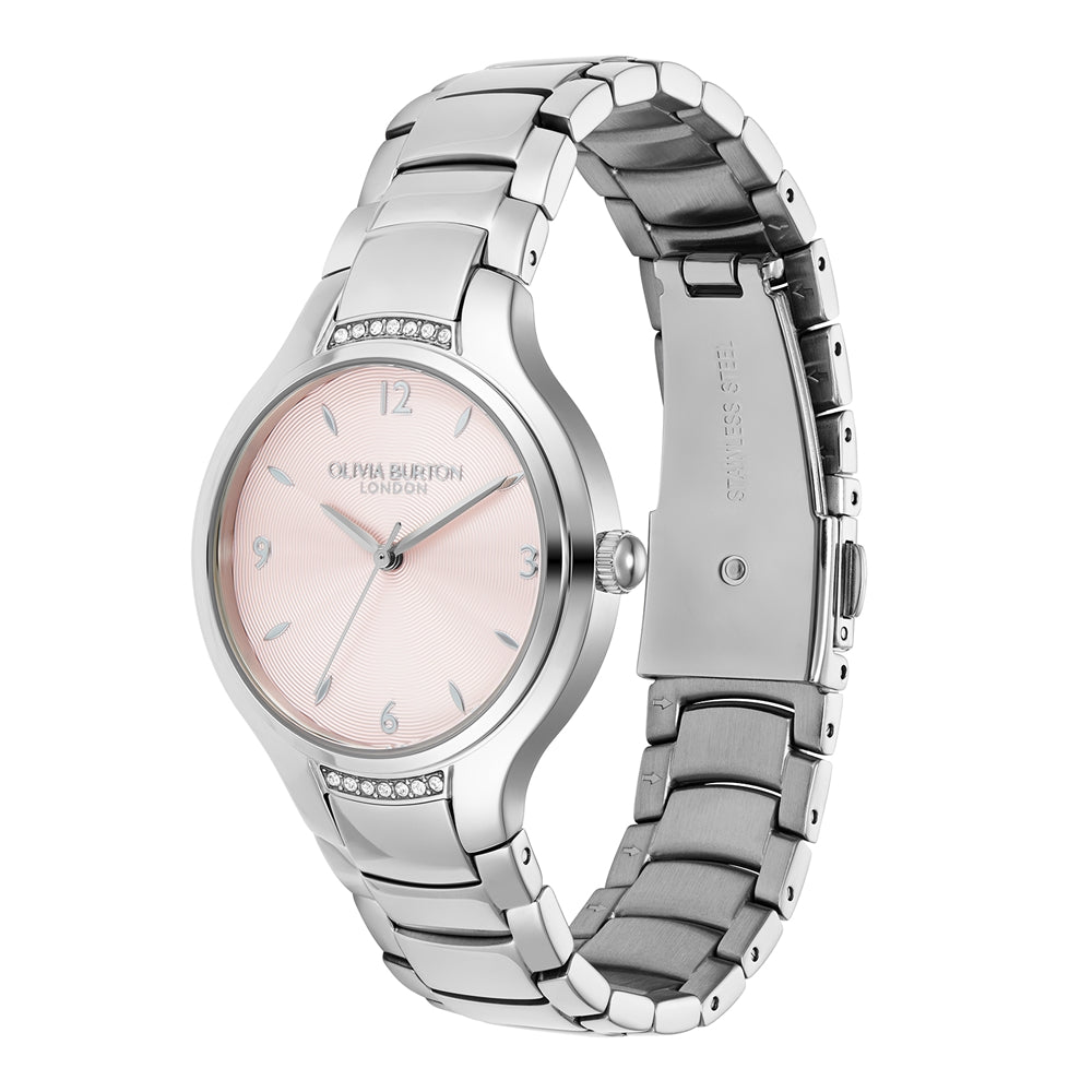 Olivia Burton Lea Silver and Pink Watch