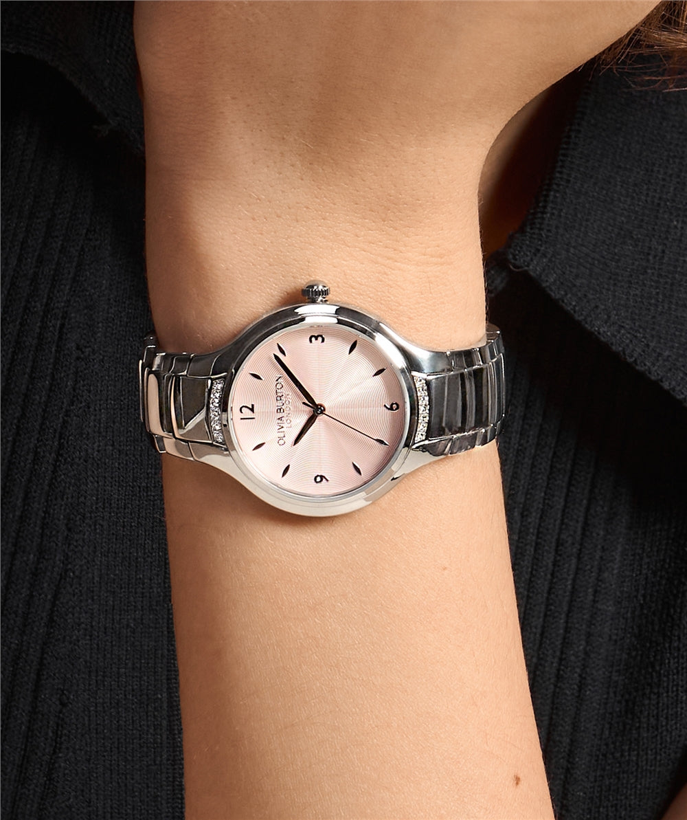 Olivia Burton Lea Silver and Pink Watch
