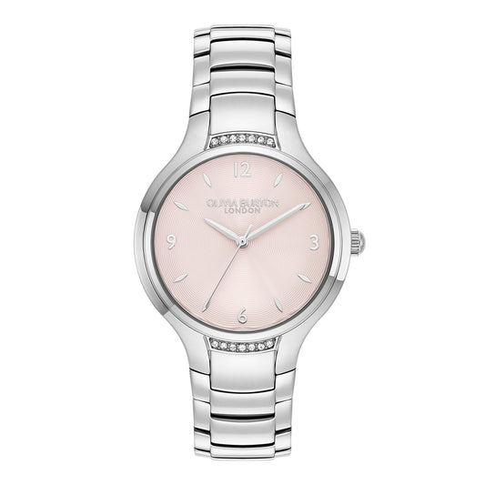 Olivia Burton Lea Silver and Pink Watch